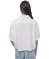 Dkny Jeans Women's Oversized Cropped Shirt