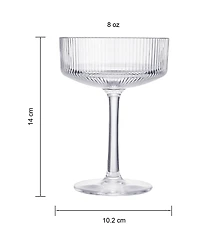 The Wine Savant Khen Art Deco Shatterproof Coupe Glasses, Set of 2