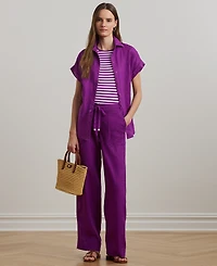 Lauren Ralph Lauren Petite Striped Stretch Cotton Crewneck Tee