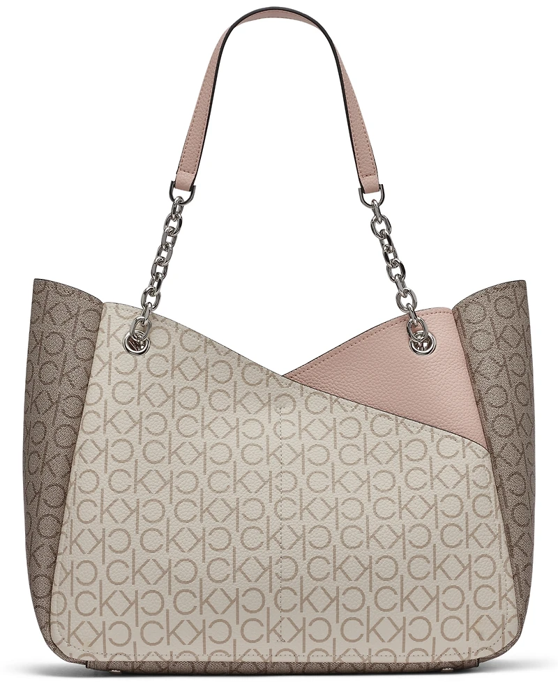 Calvin Klein Zoe Signature Chain Tote Bag