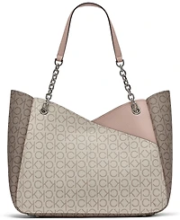 Calvin Klein Zoe Signature Chain Tote Bag