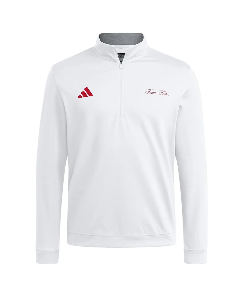 Adidas Men's White Texas Tech Red Raiders Elevated Quarter-Zip Jacket