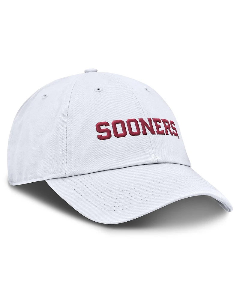 Jordan Men's White Oklahoma Sooners Core Club Mascot Wordmark Adjustable Hat