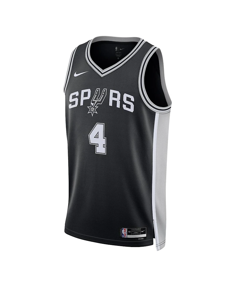 Nike Men's and Women's De'Aaron Fox Black San Antonio Spurs Swingman Player Jersey - Icon Edition