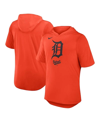 Nike Men's Orange Detroit Tigers Tri-Blend Performance Hoodie T-Shirt