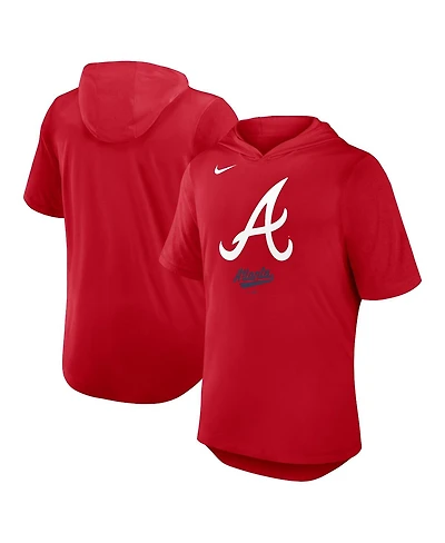 Nike Men's Red Atlanta Braves Tri-Blend Performance Hoodie T-Shirt
