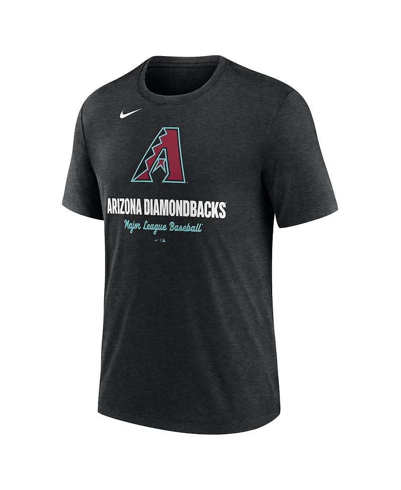 Nike Men's Heather Black Arizona Diamondbacks Logo Tri-Blend T-Shirt