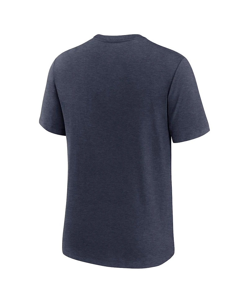 Nike Men's Heather Navy Milwaukee Brewers Logo Tri-Blend T-Shirt