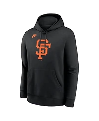 Nike Men's Black San Francisco Giants Cooperstown Collection Logo Club Pullover Hoodie