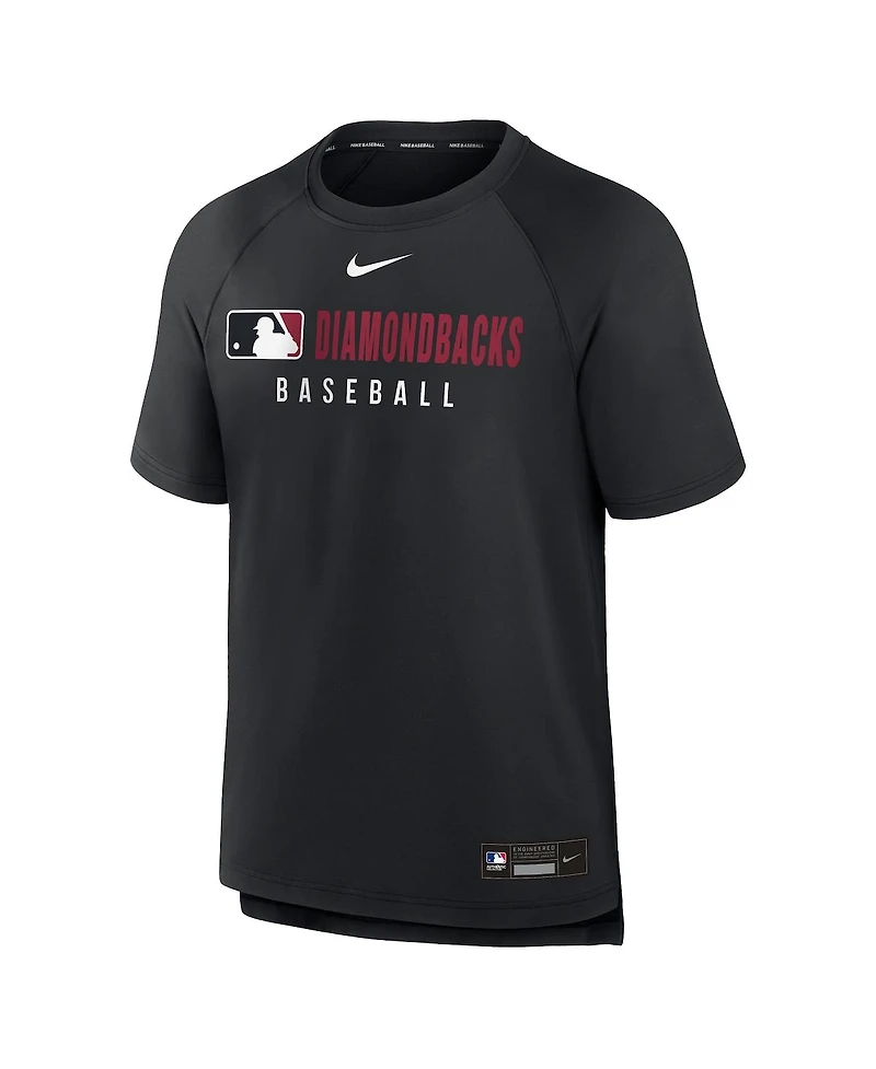 Nike Men's Black Arizona Diamondbacks Authentic Collection Pregame Raglan Performance T-Shirt