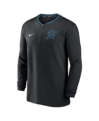 Nike Men's Black Miami Marlins Authentic Collection Performance Half-Zip Top
