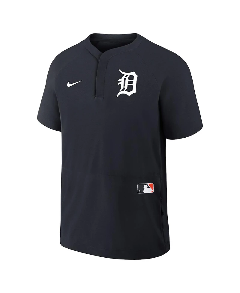 Nike Men's Navy Detroit Tigers Authentic Collection Raglan Short Sleeve Windshirt