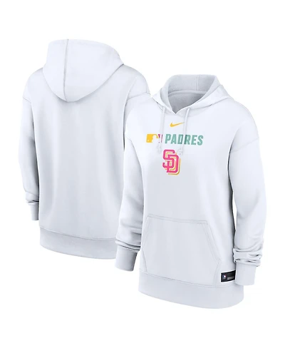 Nike Women's White San Diego Padres Authentic Collection City Connect Performance Pullover Hoodie