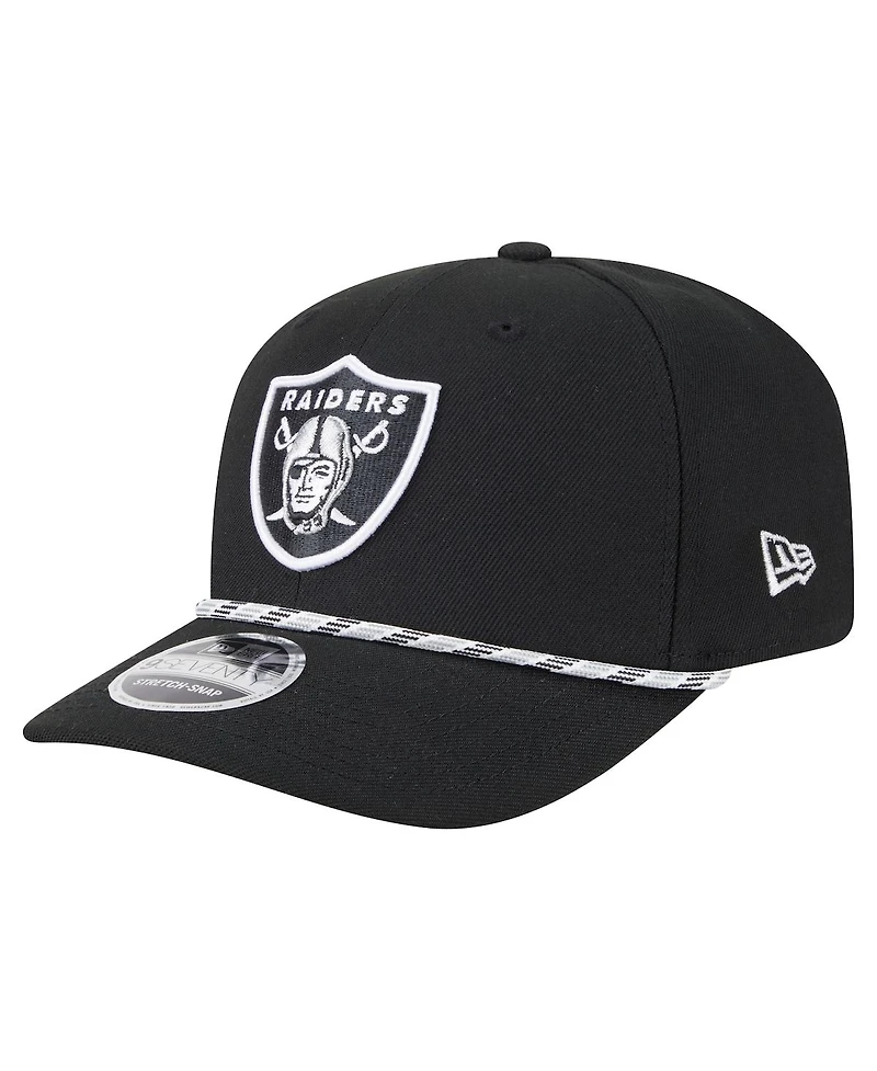 New Era Men's Black Las Vegas Raiders Gameday Multi Rope 9SEVENTY Stretch-Snap Hat