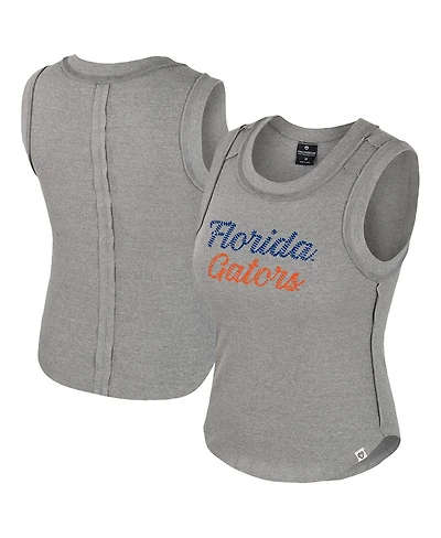 Colosseum Women's Heather Gray Florida Gators Beach You Ribbed Tank Top