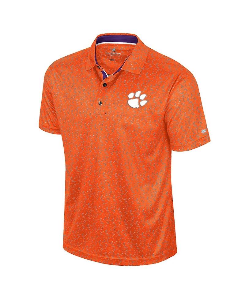 Colosseum Men's Orange Clemson Tigers Sublimated Golf Polo Shirt
