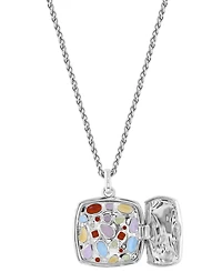 Effy Multi-Gemstone Locket 18" Pendant Necklace (6-3/4 ct. t.w.) in Sterling Silver