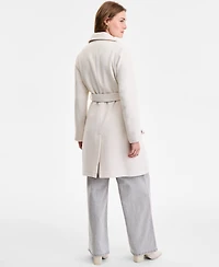 Steve Madden Women's Double-Breasted Belted Trench Coat