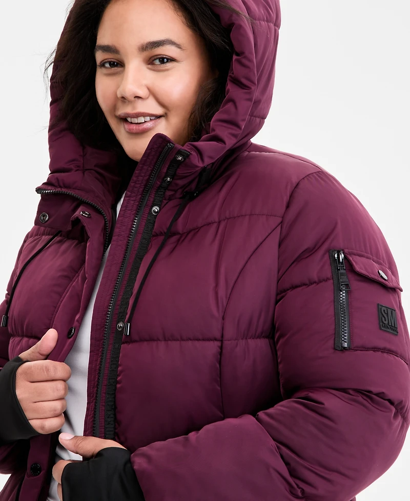 Steve Madden Plus Size Hooded Anorak Puffer Coat