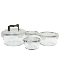 Sedona Kitchen 8-Piece Round Glass Food Storage Bowl & Lid Set