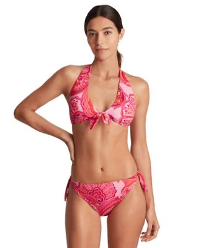 Lauren Ralph Lauren Womens Printed Tie Front V Neck Bikini Top Side Tie Hipster Bikini Bottoms