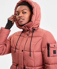 Steve Madden Women's Hooded Puffer Utility Coat