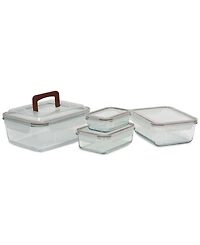 Sedona Kitchen 8-Piece Rectangular Glass Container Food Storage Set