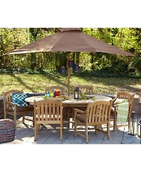 Bristol Outdoor Teak 7-Pc. Dining Set (87" x 47" Dining Table and 6 Dining Chairs), Created for Macy's