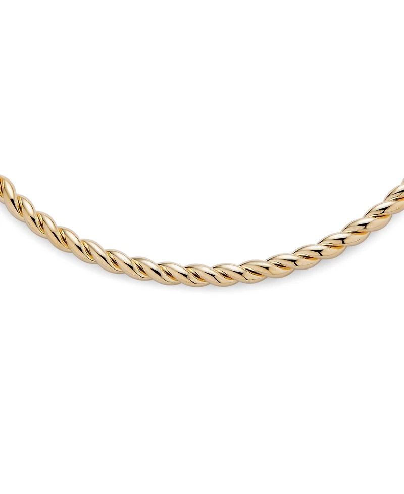 Bling Jewelry Tradtional Cable Twist Braid Rope Choker Collar Necklaces Yellow Gold Plated