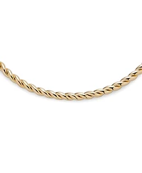 Bling Jewelry Tradtional Cable Twist Braid Rope Choker Collar Necklaces Yellow Gold Plated