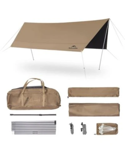 Naturehike Camping Tent Tarp With Poles Waterproof Pu 18000mm Anti Uv Upf2000 Camping Sun Shelter Rain Fly Camping Tent Canopy