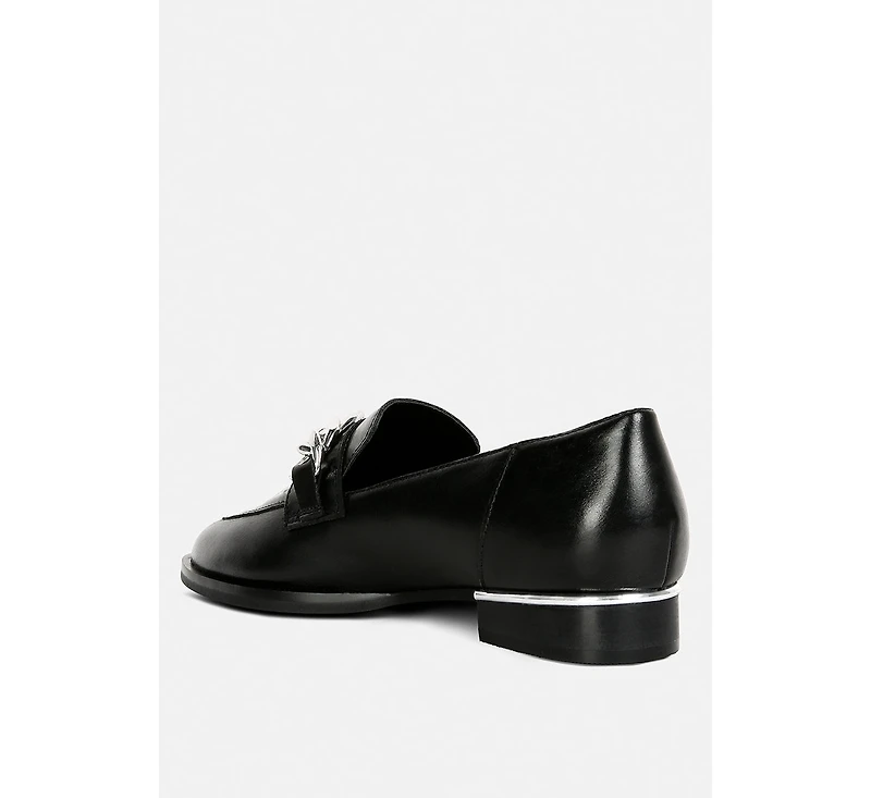 Pola Womens Leather Horsebit Loafers