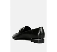 Pola Womens Leather Horsebit Loafers
