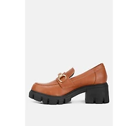 Evangeline Womens chunky platform loafers