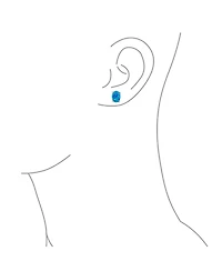 Bling Jewelry Simple Classic White Fire Orange Black Blue Opulence Created Opal Oval Stud Earrings Yellow Gold Plated .925 Sterling Silver 7MM