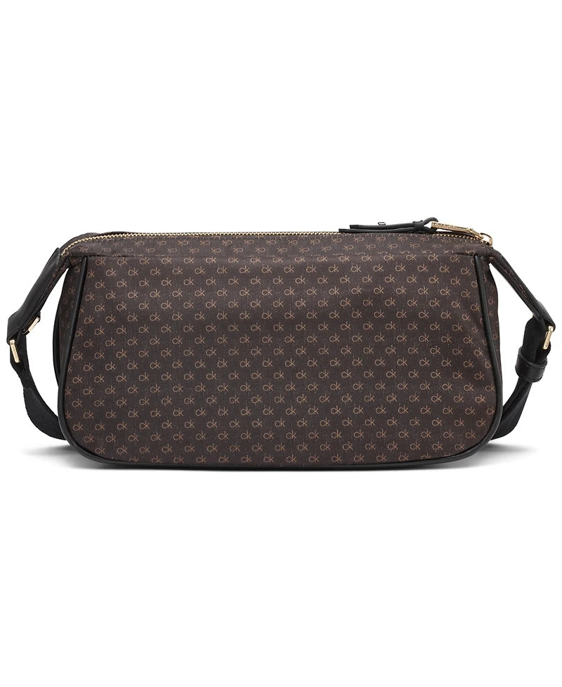 Calvin Klein Elora Nylon Mini Signature Top Zipper Crossbody