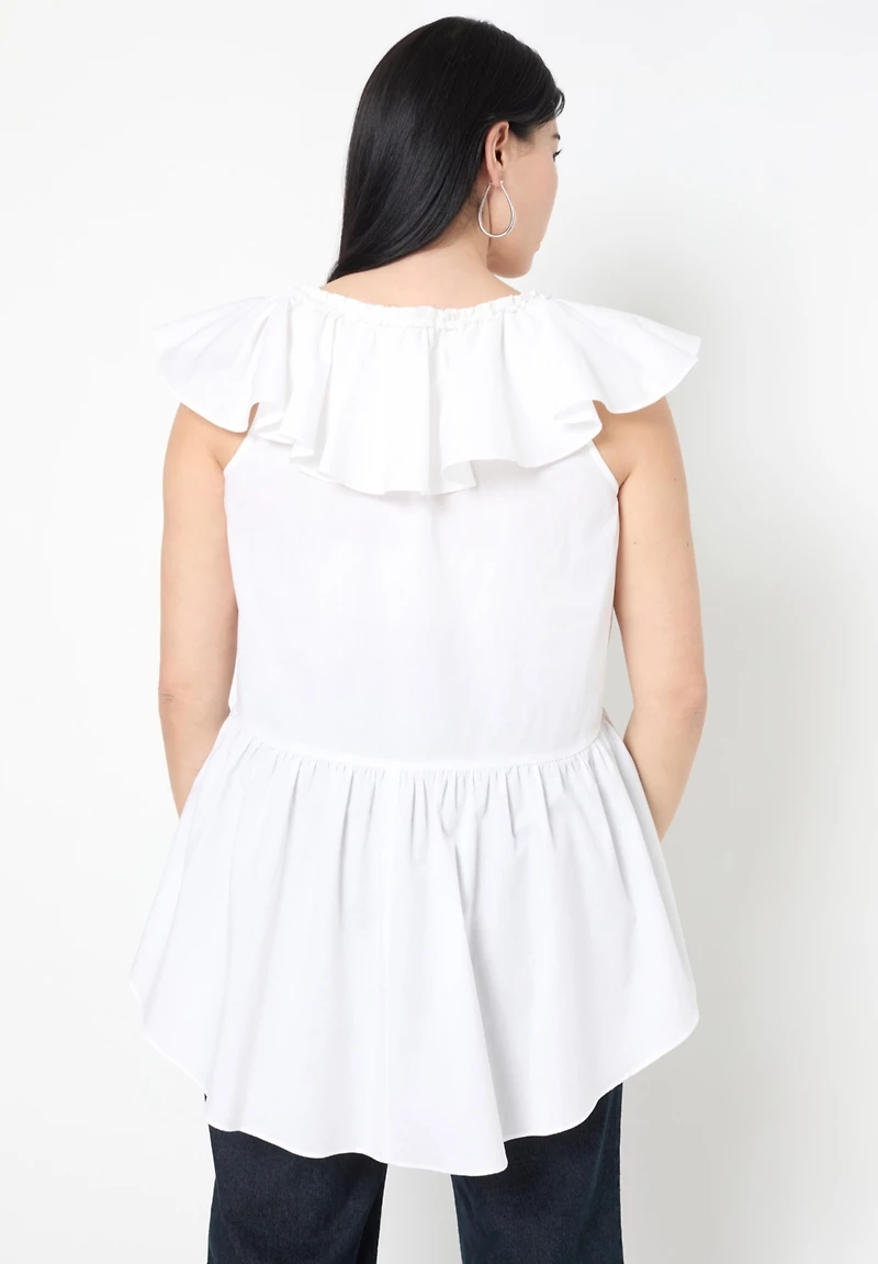 June + Vie Women's Ruffled Peplum Top