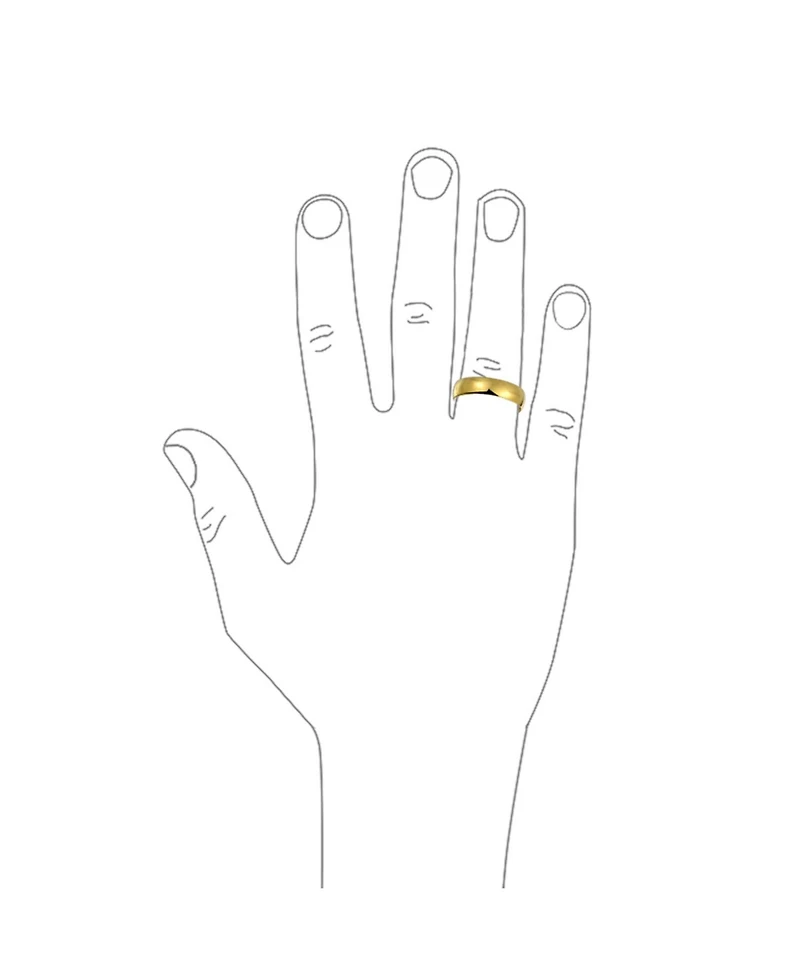 Bling Jewelry Plain Simple Dome Comfort Fit 5MM Band Ring Gold Plated Silver Tone Stainless Steel