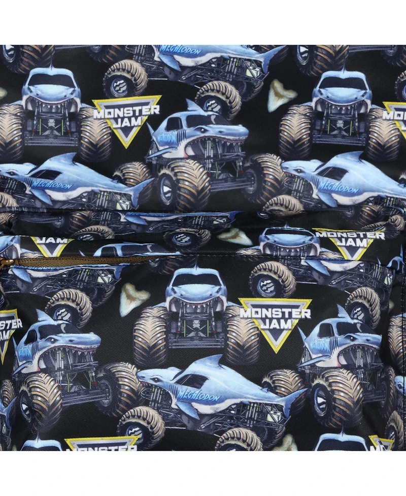 Monster Jam Backpack All-Over Print Megalodon Truck Design School Book Bag
