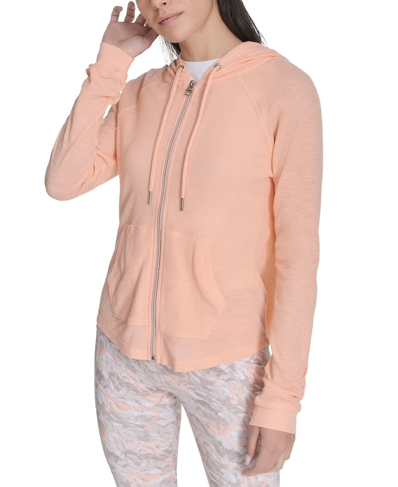 Calvin Klein Performance Ruched-Sleeve Zip Hoodie