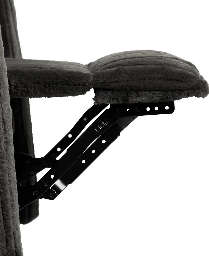 Furniture of America 41" Jorvien Modern Chenille Power Swivel Glider Recliner with Pillows