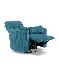 Furniture of America 41" Jorvien Modern Chenille Power Swivel Glider Recliner with Pillows