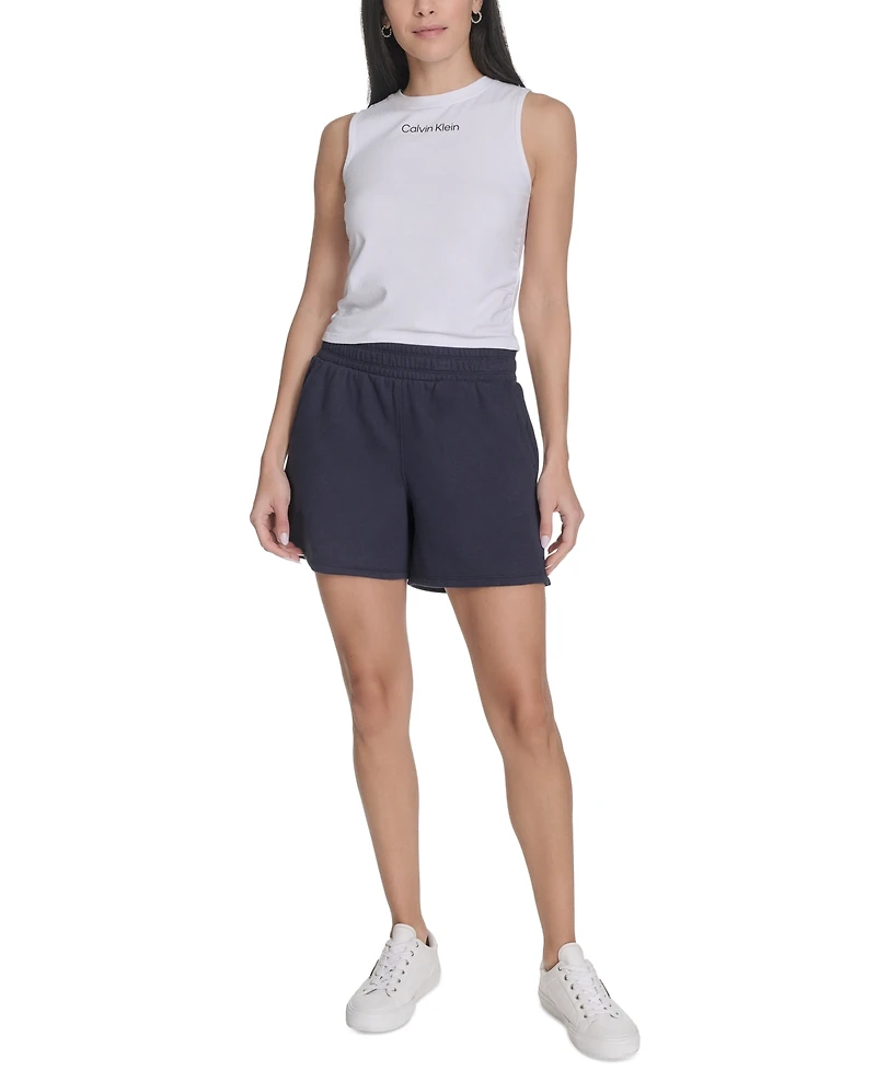 Calvin Klein Women's Smocked Waistband Midi Shorts
