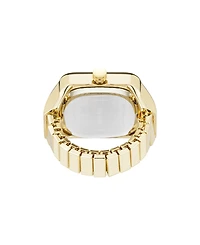 Nine West Women's Quartz Polished Square Gold-Tone Metal Alloy Ring Watch, 21mm