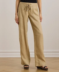 Lauren Ralph Wide-Leg 100% Linen Pants
