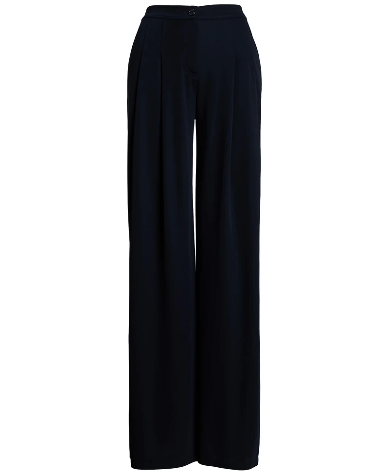 Lauren Ralph Lauren Women's Pleated Stretch Jersey Wide-Leg Pants, Regular & Petite