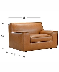 Glympton 53" Leather Arm Chair, Exclusively at Macy's