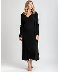 Pietro Brunelli Maternity Viscose Knit Side Slits Maxi Tulip Cardigan