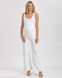 Pietro Brunelli Maternity Maternity Stonewashed High-Waist Wide-Leg Jeans