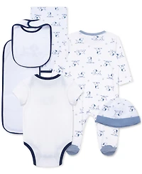 Little Me Baby Boys Cotton Puppy Toile Gift Box, 6 Piece Set